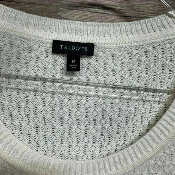Talbots Women's Ivory White Lightweight Sweater - Picture 3 of 5